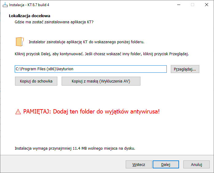 Setup AV exclusions